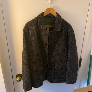 TODD SNYDER - ITALIAN WOOL WALKING JACKET IN CHARCOAL HERRINGBONE